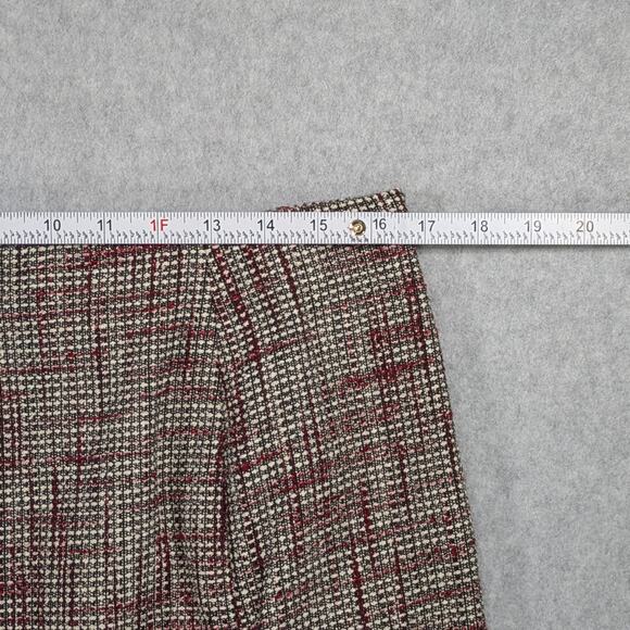 Banana Republic Burgundy Tweed Mini Skirt Sz 10 Preppy Corpcore Officewear - Picture 9 of 12